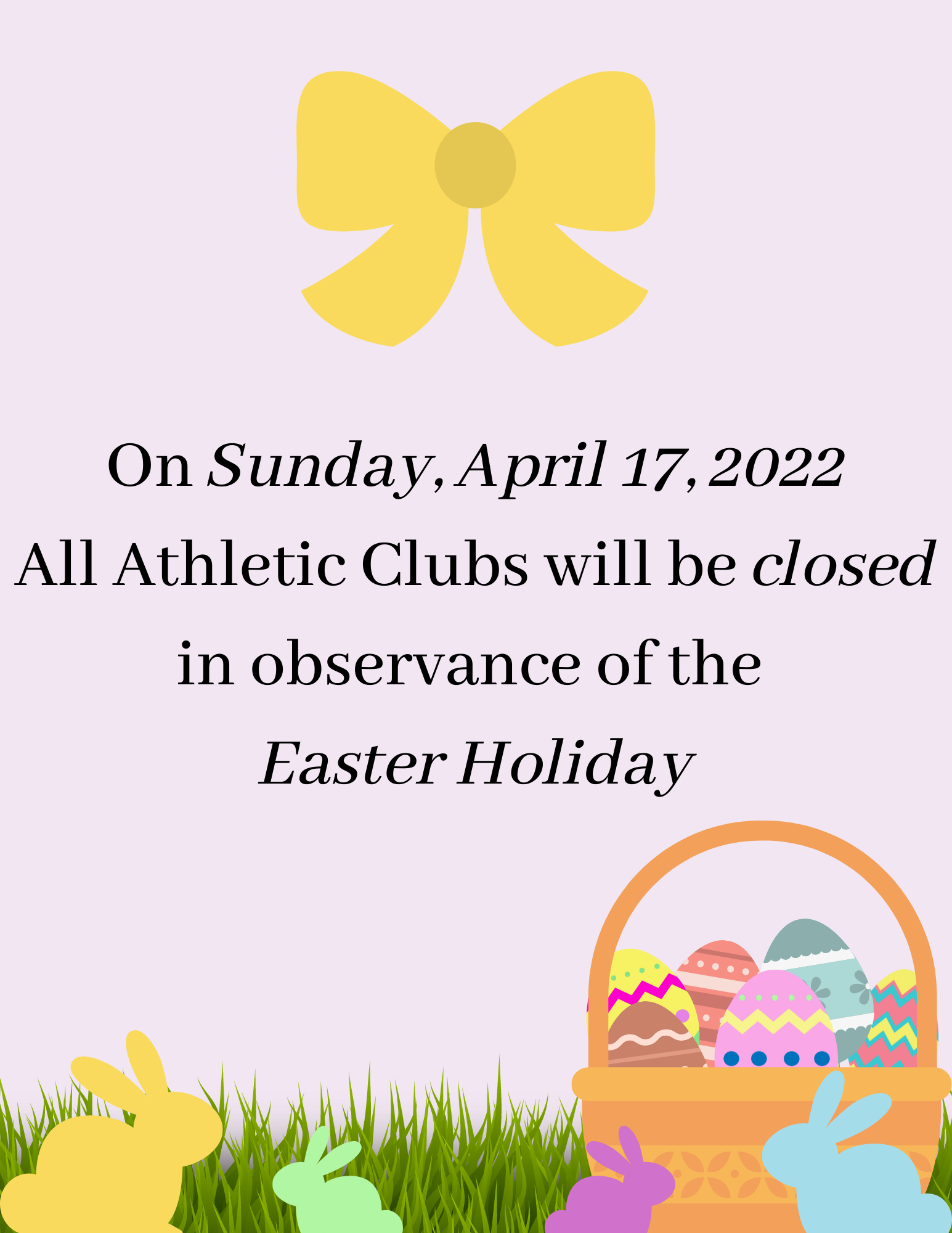 Athletic Clubs Closed April 17th Fred Smith Company Sports Club